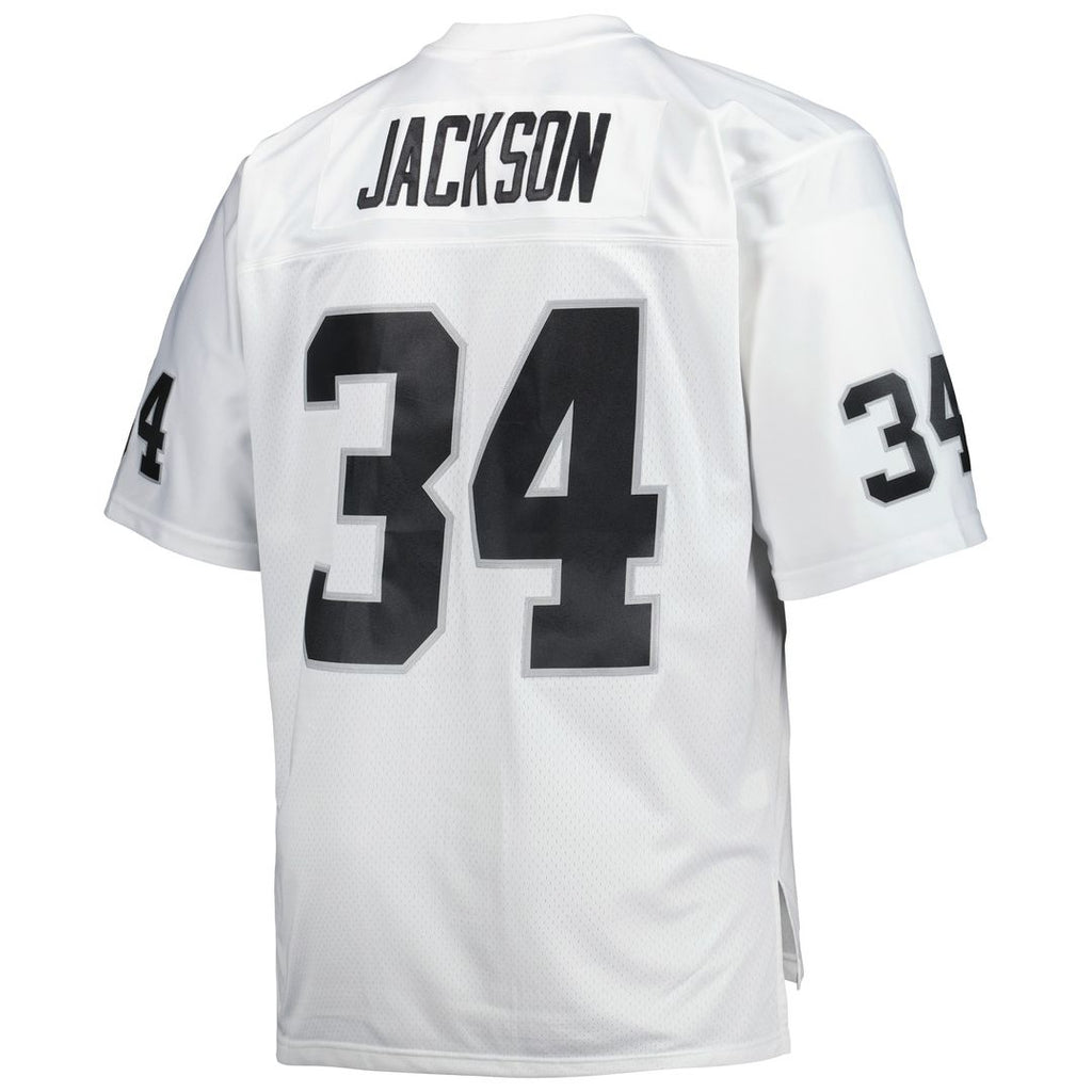 Bo Jackson Las Vegas Raiders Mitchell & Ness Big & Tall 1988 Retired Player Replica Jersey - White Official NFL Team Apparel Football Fan Gear