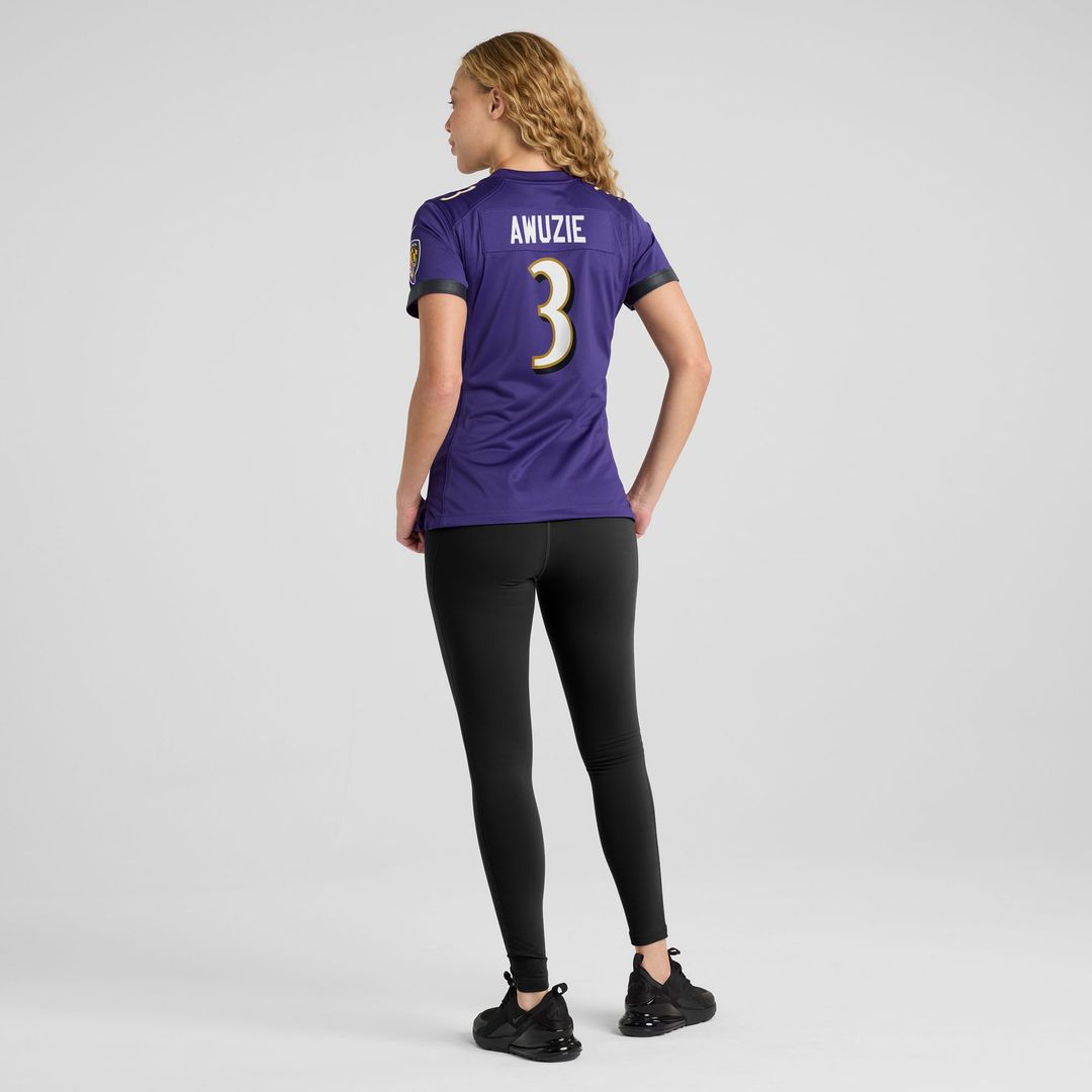 Chidobe Awuzie Baltimore Ravens Nike Women's Team Game Jersey - Purple Official NFL Team Apparel Football Fan Gear