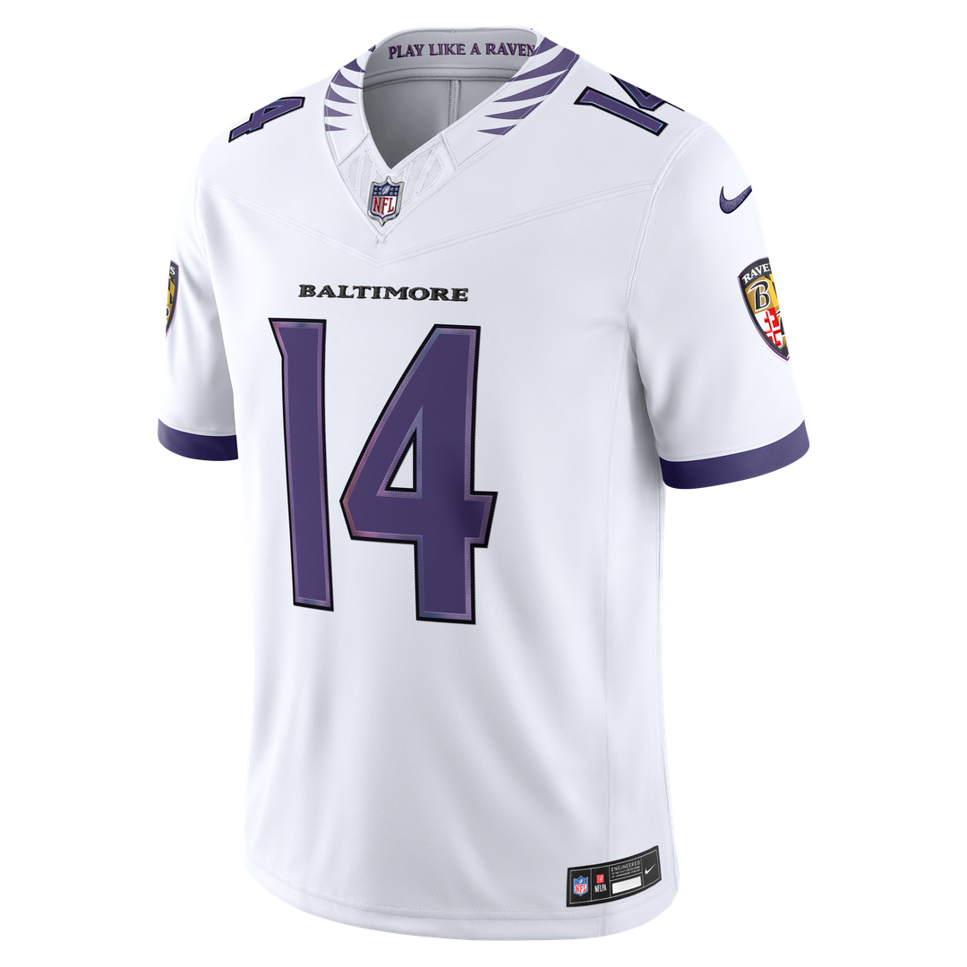 Kyle Hamilton Baltimore Ravens Nike Vapor F.U.S.E. Stitched Limited Jersey - White Official NFL Team Apparel Football Fan Gear