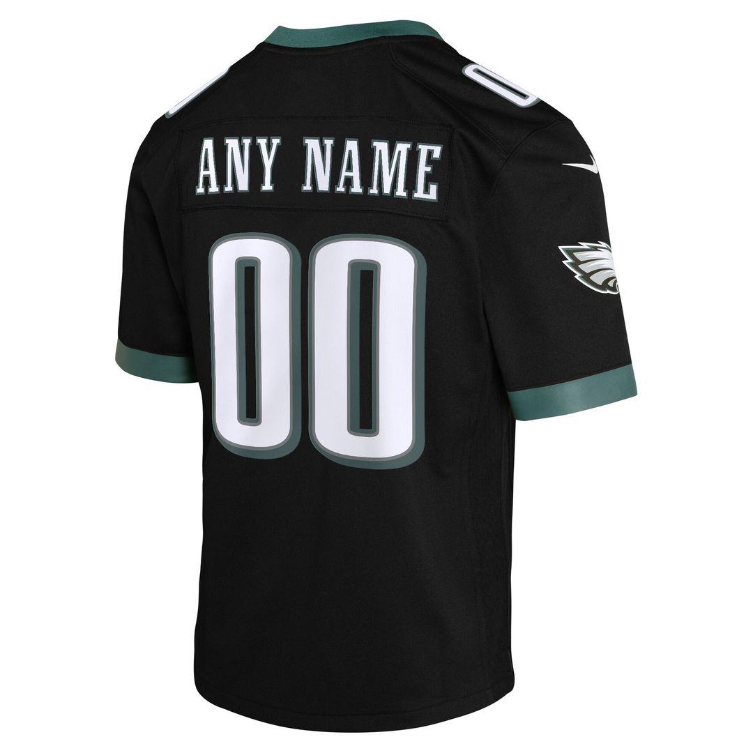 Philadelphia Eagles Nike Youth Alternate Custom Game Jersey - Black Official NFL Team Apparel Football Fan Gear