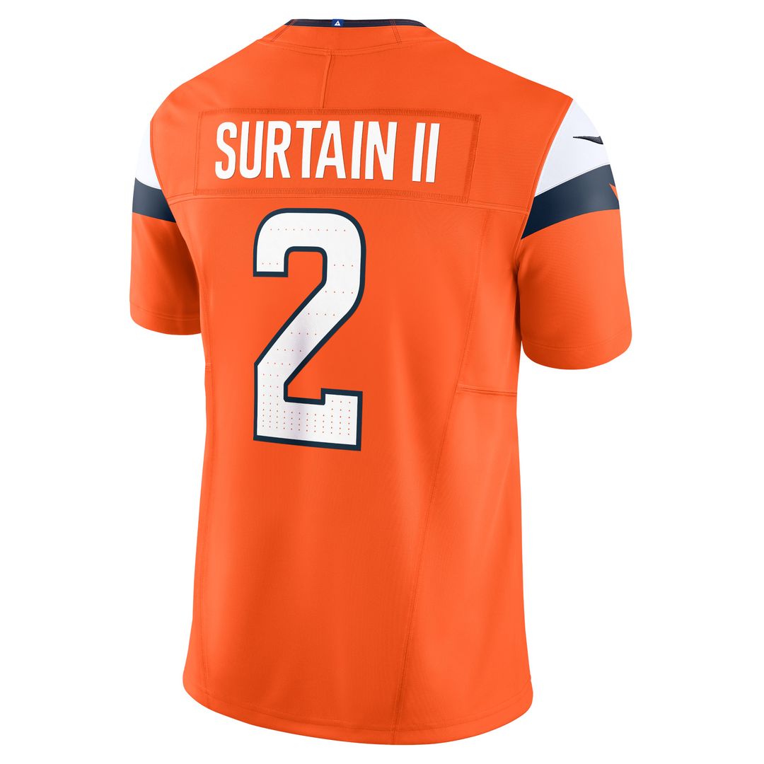 Patrick Surtain II Denver Broncos Nike Team Vapor F.U.S.E. Limited Jersey - Orange Official NFL Team Apparel Football Fan Gear