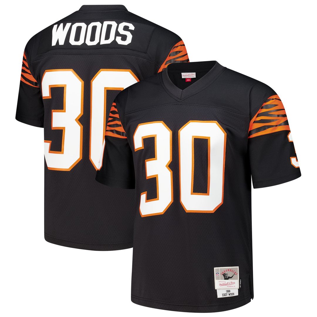 Ickey Woods Cincinnati Bengals Mitchell & Ness 1988 Legacy Replica Jersey - Black Official NFL Team Apparel Football Fan Gear