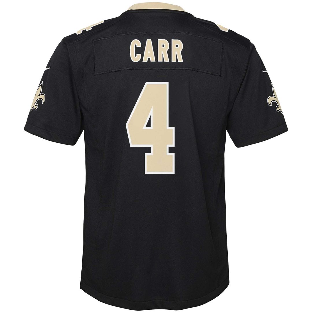 Derek Carr New Orleans Saints Nike Youth Game Jersey - Black Official NFL Team Apparel Football Fan Gear