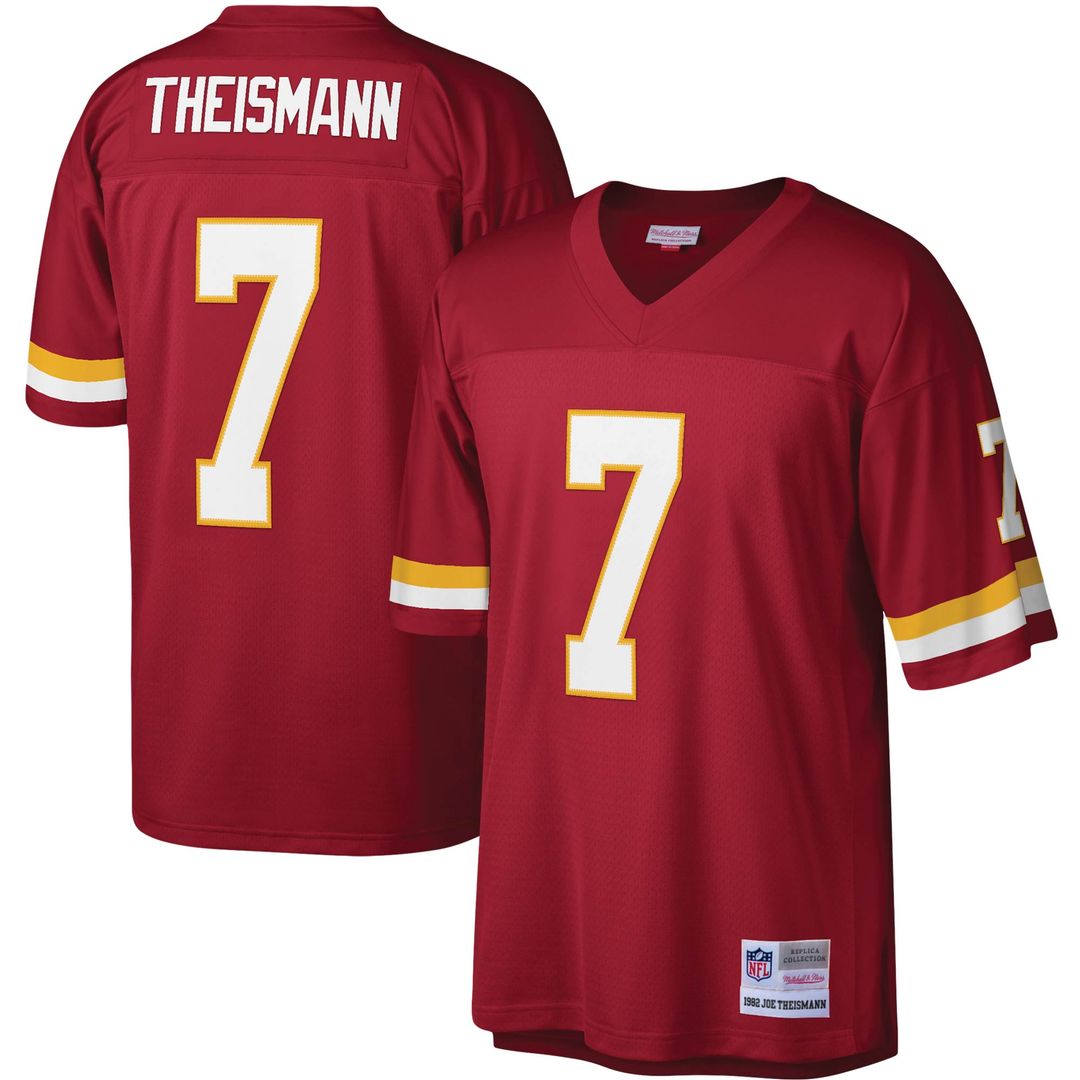 Joe Theismann Washington Football Team Mitchell & Ness Legacy Replica Jersey - Burgundy Official NFL Team Apparel Football Fan Gear