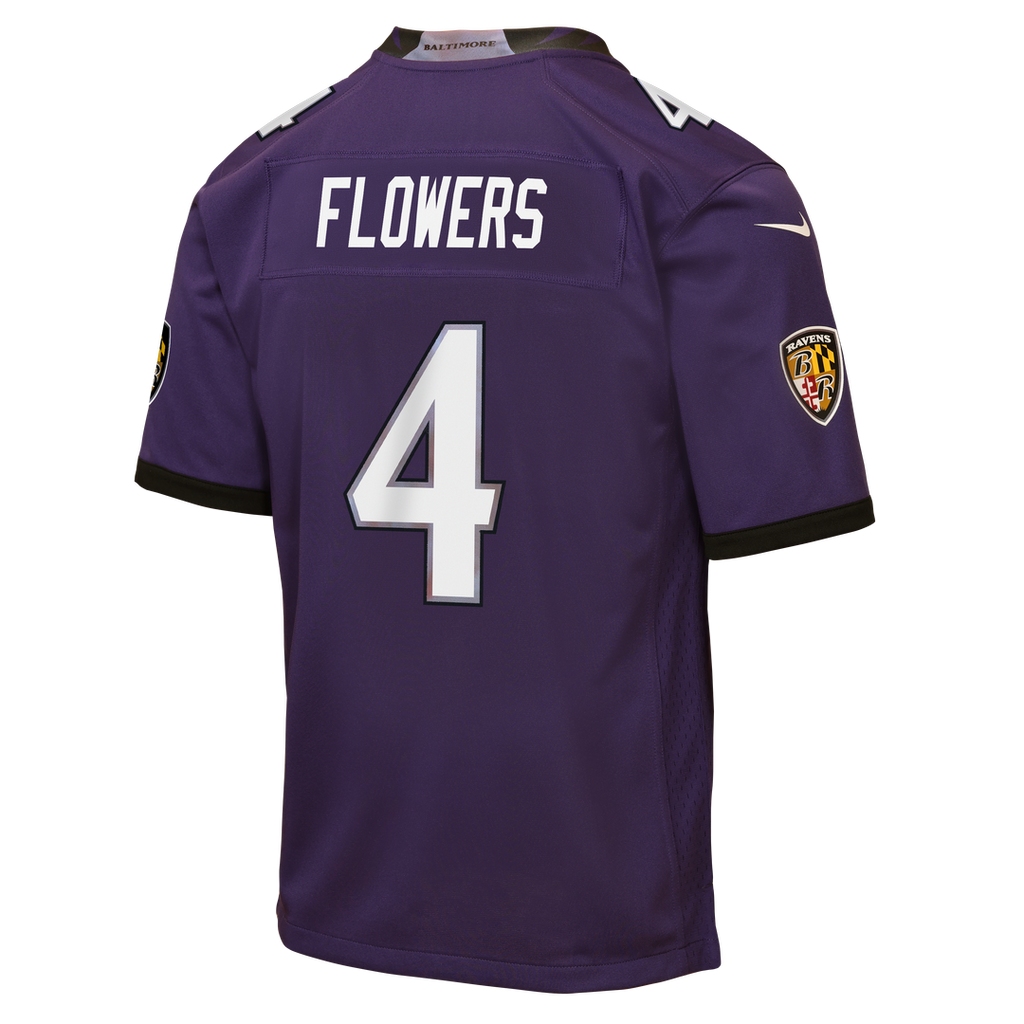 Zay Flowers Baltimore Ravens Nike Youth Game Jersey - Purple Official NFL Team Apparel Football Fan Gear
