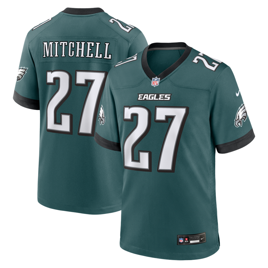 Quinyon Mitchell Philadelphia Eagles Nike Team Game Jersey - Midnight Green Official NFL Team Apparel Football Fan Gear