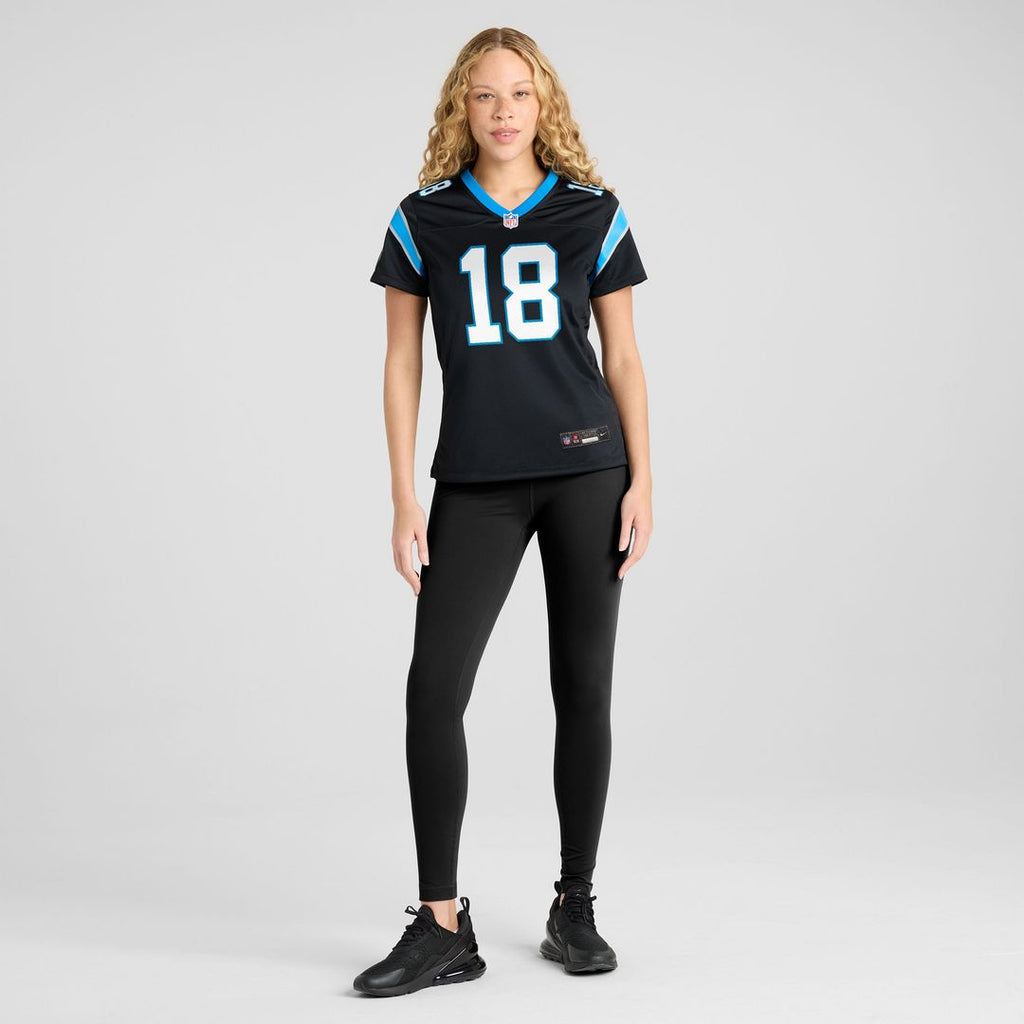 Jalen Coker Carolina Panthers Nike Women's Team Game Jersey - Black Official NFL Team Apparel Football Fan Gear