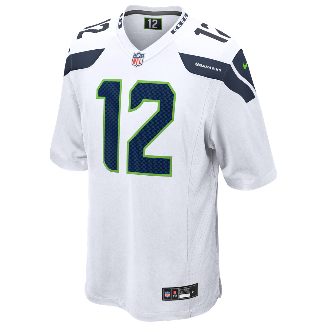 12s Seattle Seahawks Nike Game Jersey - White Official NFL Team Apparel Football Fan Gear