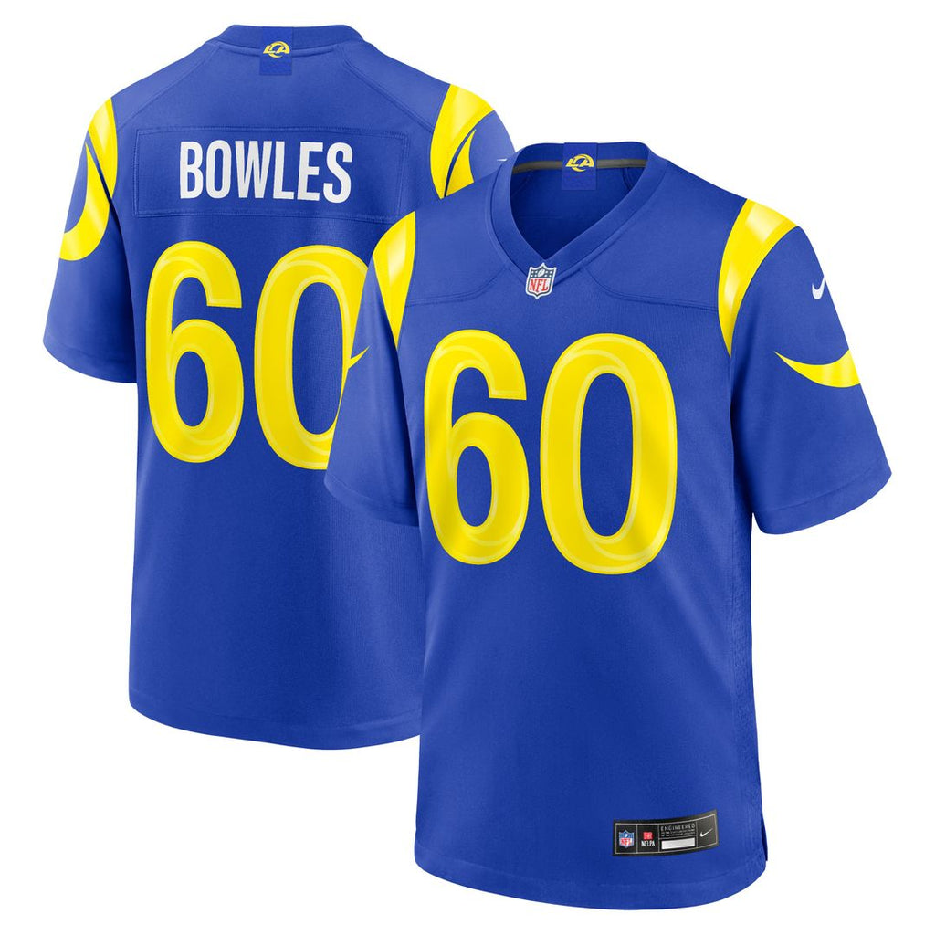 Wyatt Bowles Los Angeles Rams Nike Team Game Jersey - Royal Official NFL Team Apparel Football Fan Gear