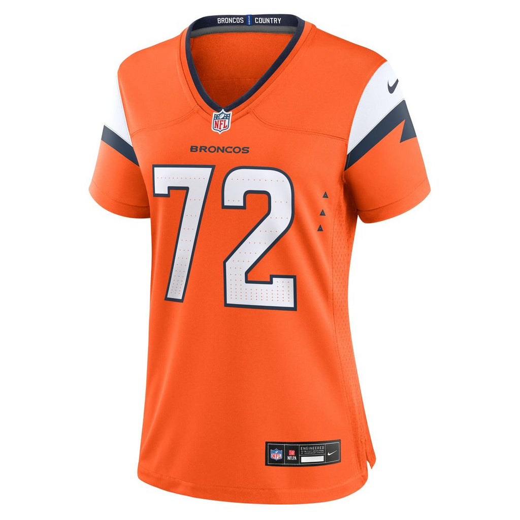 Garett Bolles Denver Broncos Nike Women's Team Game Jersey - Orange Official NFL Team Apparel Football Fan Gear