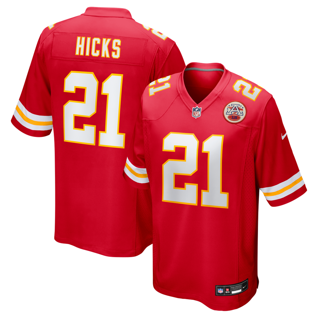 Jaden Hicks Kansas City Chiefs Nike Game Jersey - Red Official NFL Team Apparel Football Fan Gear