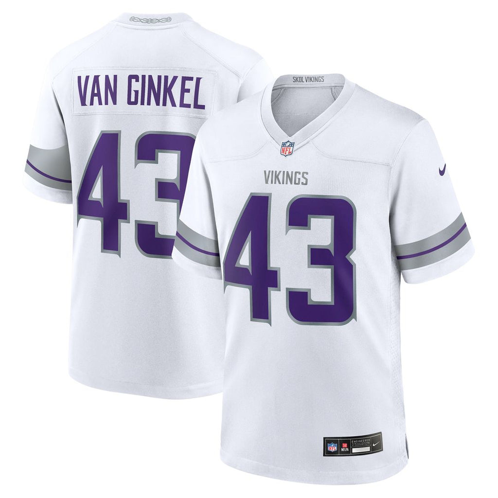 Andrew Van Ginkel Minnesota Vikings Nike Alternate Game Jersey - White Official NFL Team Apparel Football Fan Gear