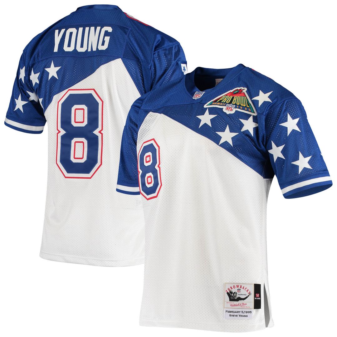 Steve Young NFC Mitchell & Ness 1994 Pro Bowl Authentic Jersey - White/Blue Official NFL Team Apparel Football Fan Gear