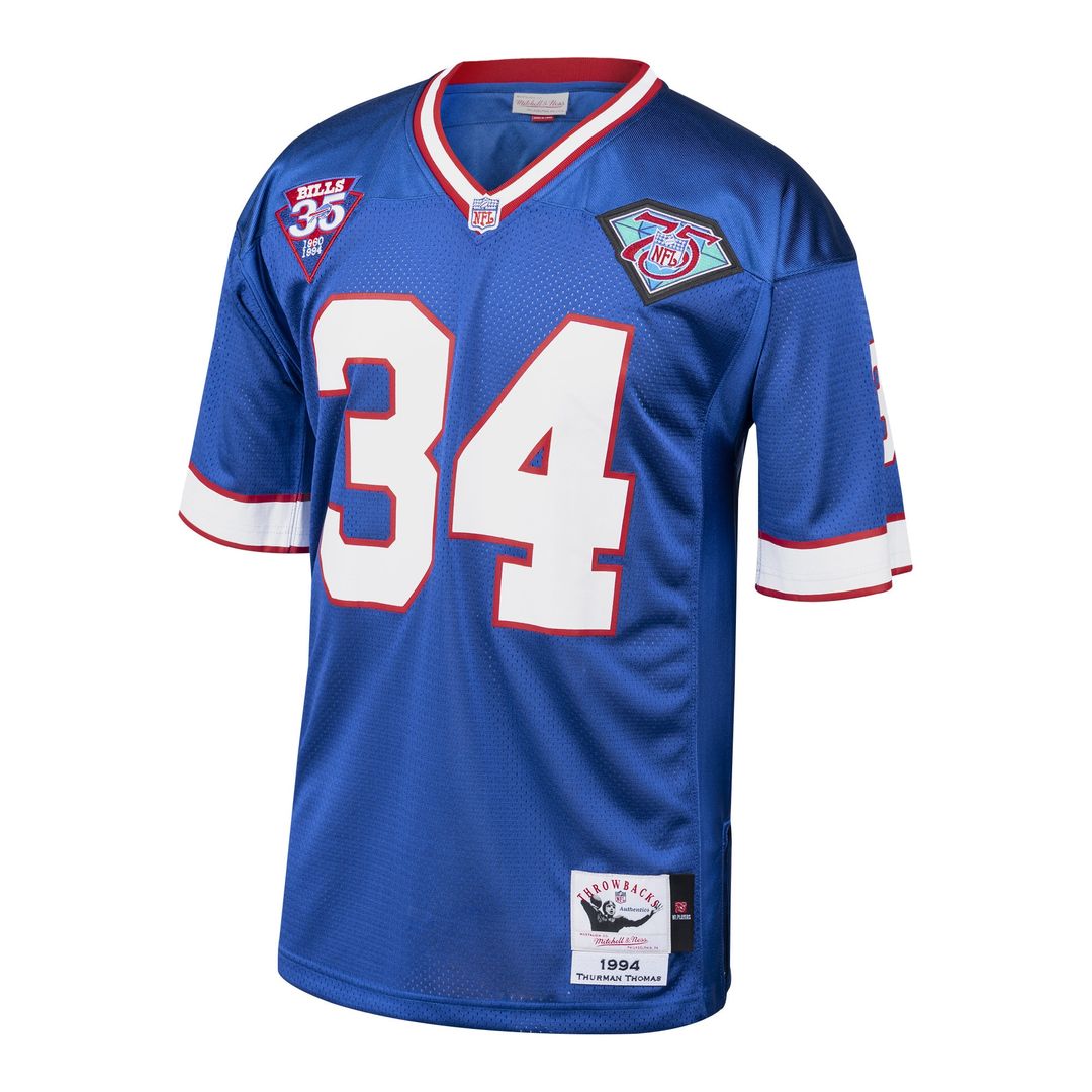 Thurman Thomas Buffalo Bills 1985 Mitchell & Ness Authentic Throwback Retired Player Jersey - Royal Official NFL Team Apparel Football Fan Gear
