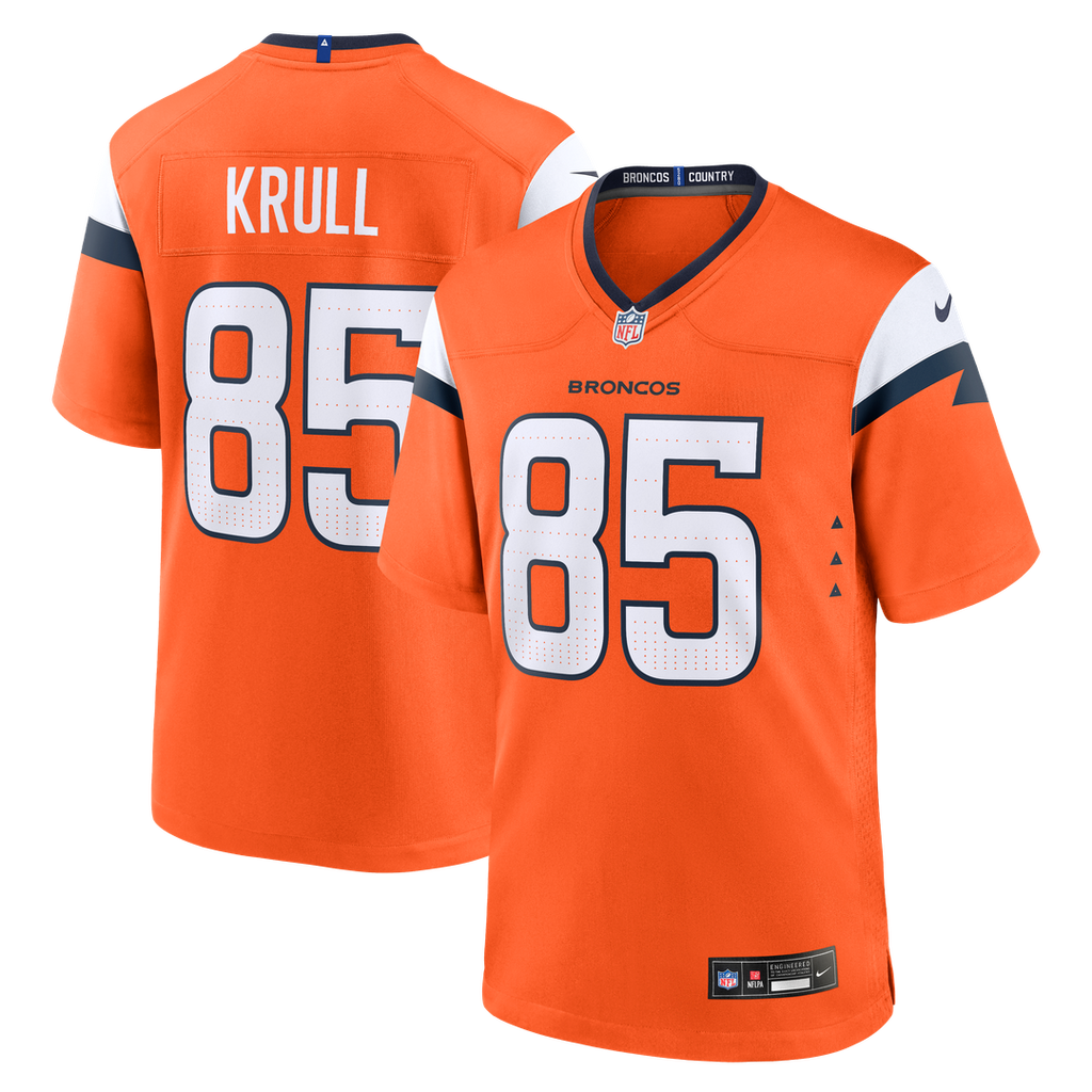 Lucas Krull Denver Broncos Nike Team Game Jersey - Orange Official NFL Team Apparel Football Fan Gear