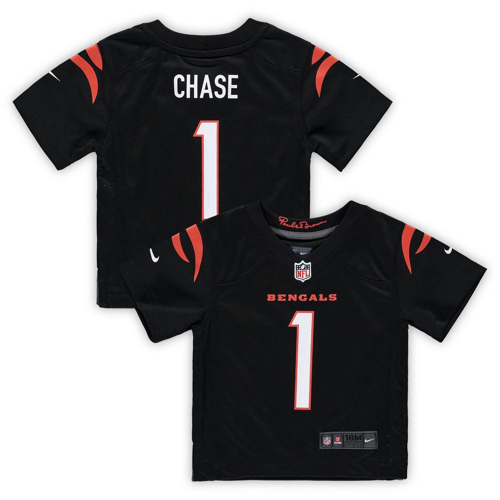 Ja'Marr Chase Cincinnati Bengals Nike Infant Team Player Game Jersey - Black Official NFL Team Apparel Football Fan Gear