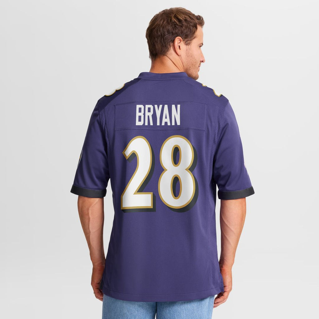 Taven Bryan Baltimore Ravens Nike Team Game Jersey - Purple Official NFL Team Apparel Football Fan Gear