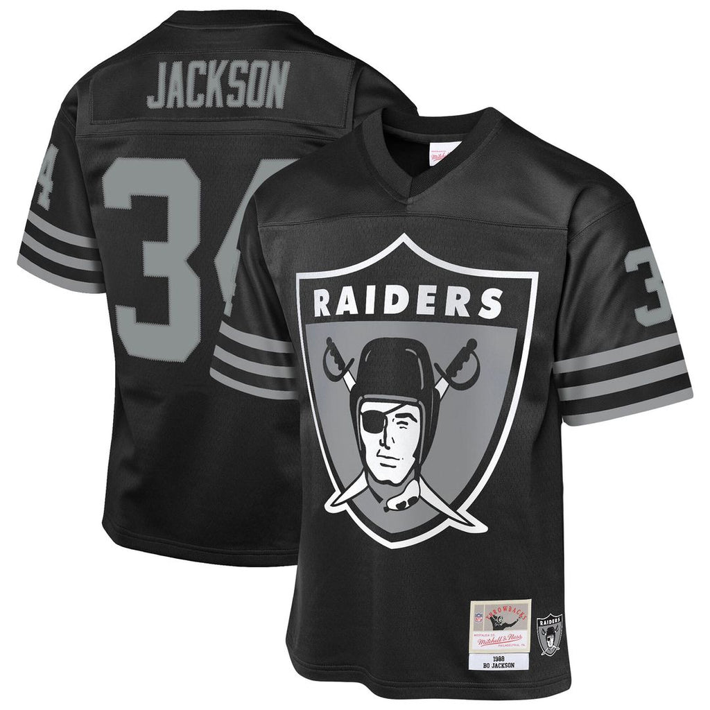 Bo Jackson Las Vegas Raiders Mitchell & Ness Youth 1988 Throwback Fashion Jersey - Black Official NFL Team Apparel Football Fan Gear