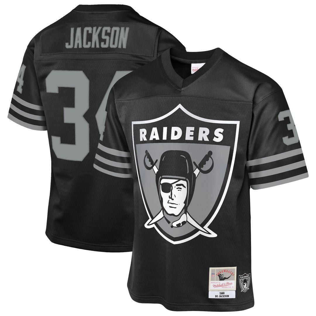 Bo Jackson Las Vegas Raiders Mitchell & Ness Youth 1988 Throwback Fashion Jersey - Black Official NFL Team Apparel Football Fan Gear