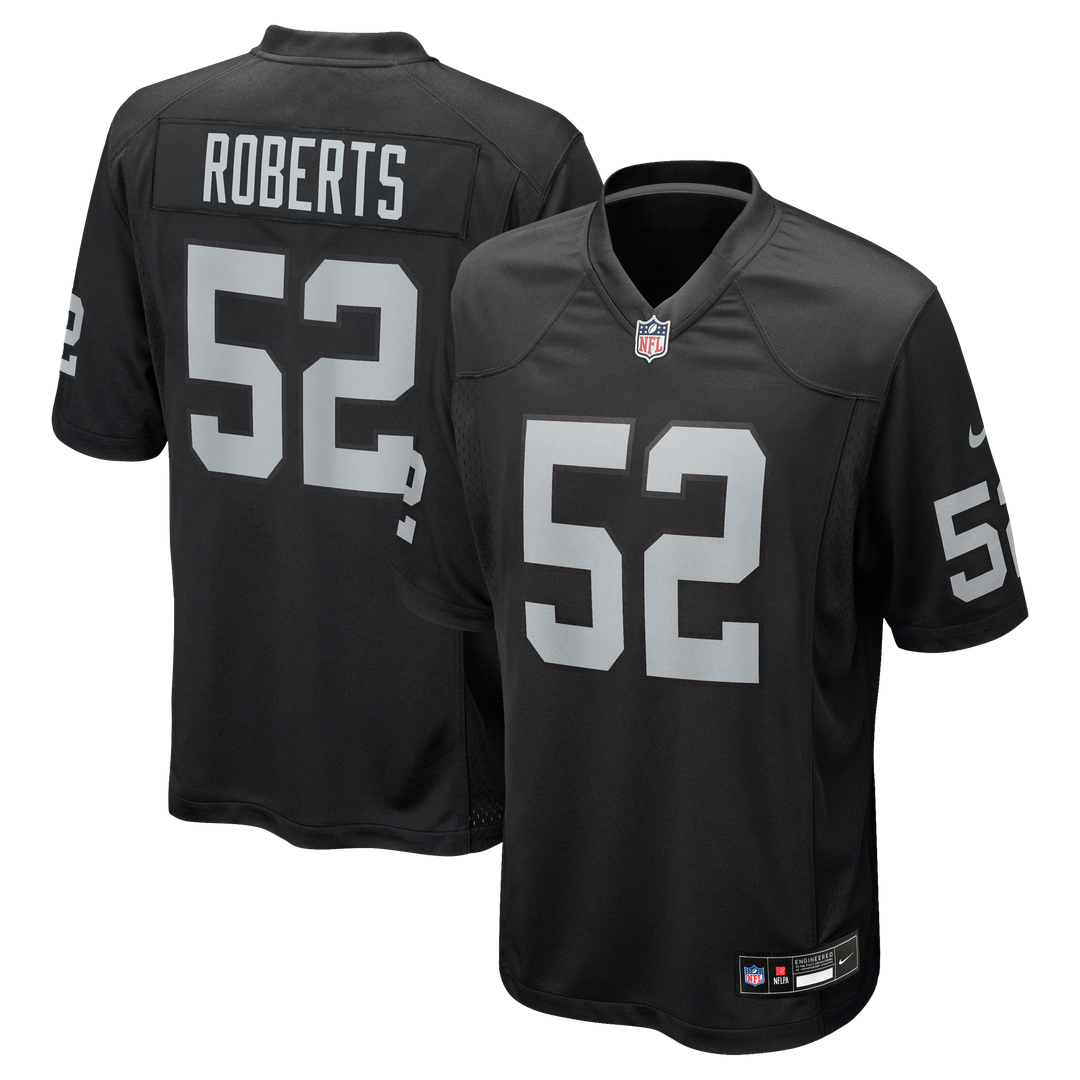 Elandon Roberts Las Vegas Raiders Nike Team Game Jersey - Black Official NFL Team Apparel Football Fan Gear