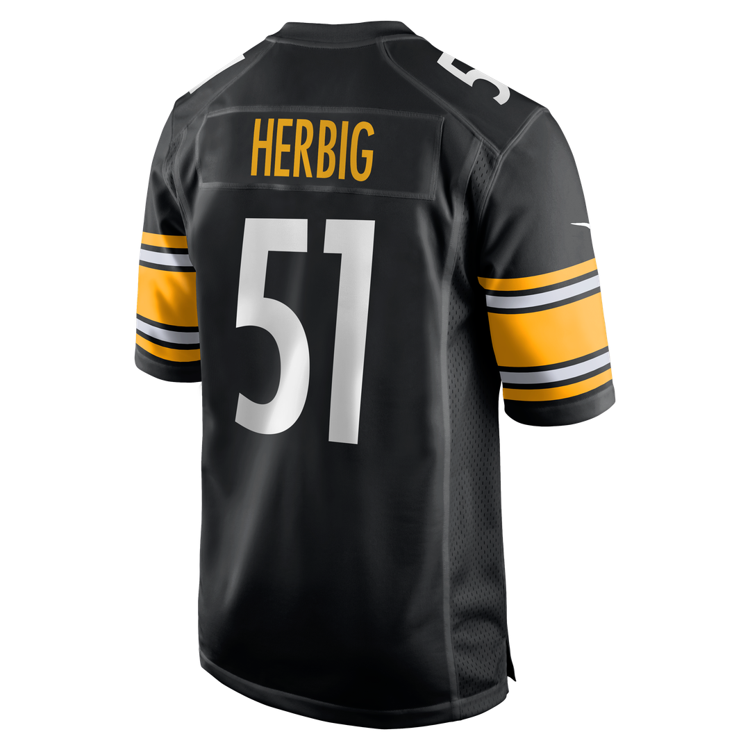 Nick Herbig Pittsburgh Steelers Nike Game Jersey - Black Official NFL Team Apparel Football Fan Gear