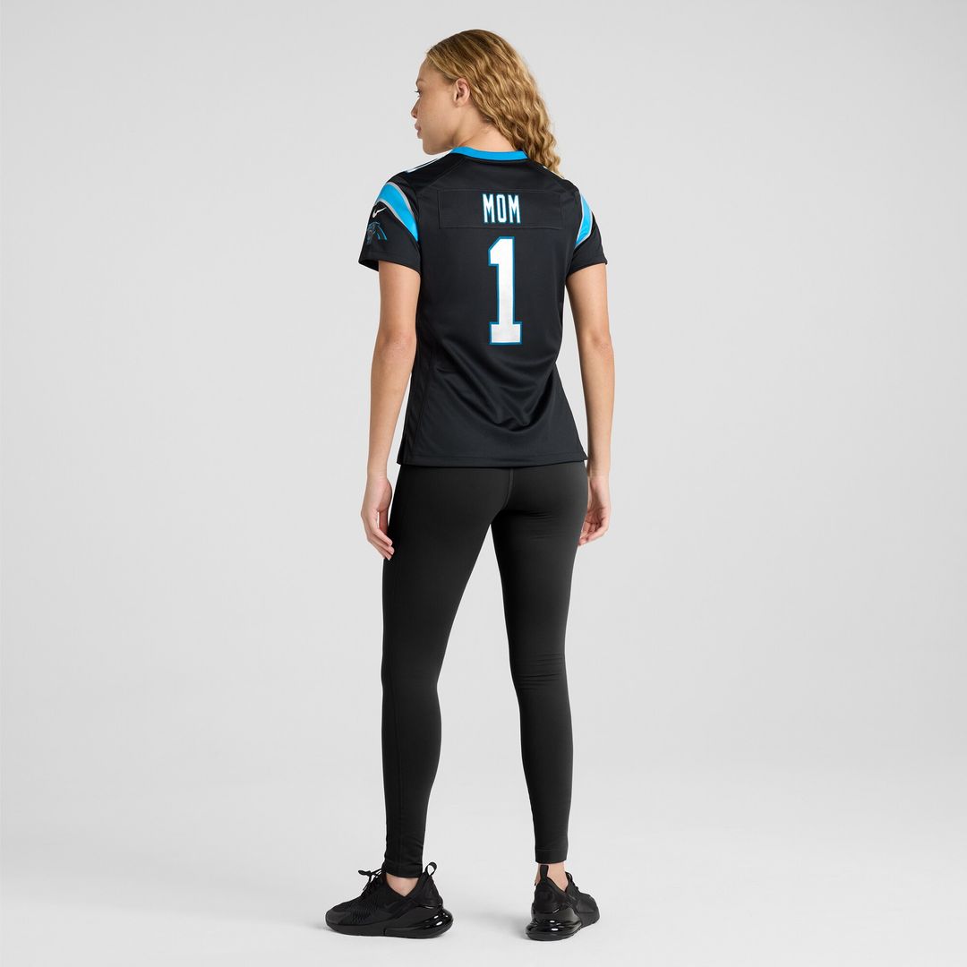 Number 1 Mom Carolina Panthers Nike Women's Game Jersey - Black Official NFL Team Apparel Football Fan Gear