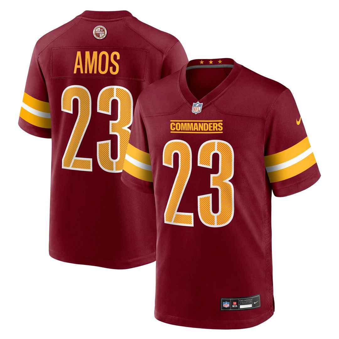 Trey Amos Washington Commanders Nike Team Game Jersey - Burgundy Official NFL Team Apparel Football Fan Gear