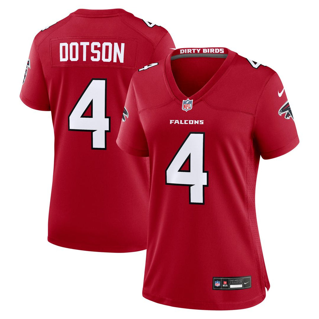 Jahan Dotson Atlanta Falcons Nike Women's Team Game Jersey - Red Official NFL Team Apparel Football Fan Gear