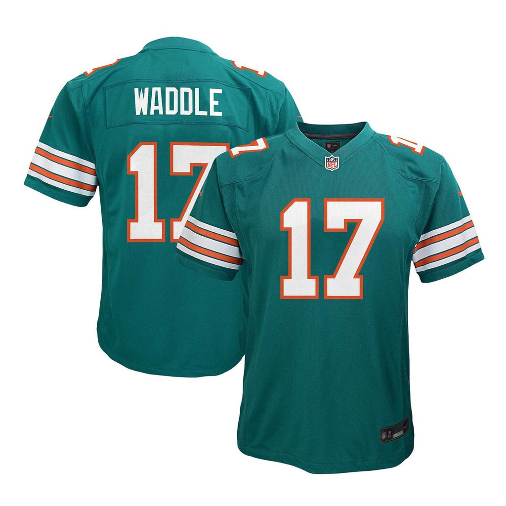 Jaylen Waddle Miami Dolphins Nike Youth Game Jersey - Aqua Official NFL Team Apparel Football Fan Gear