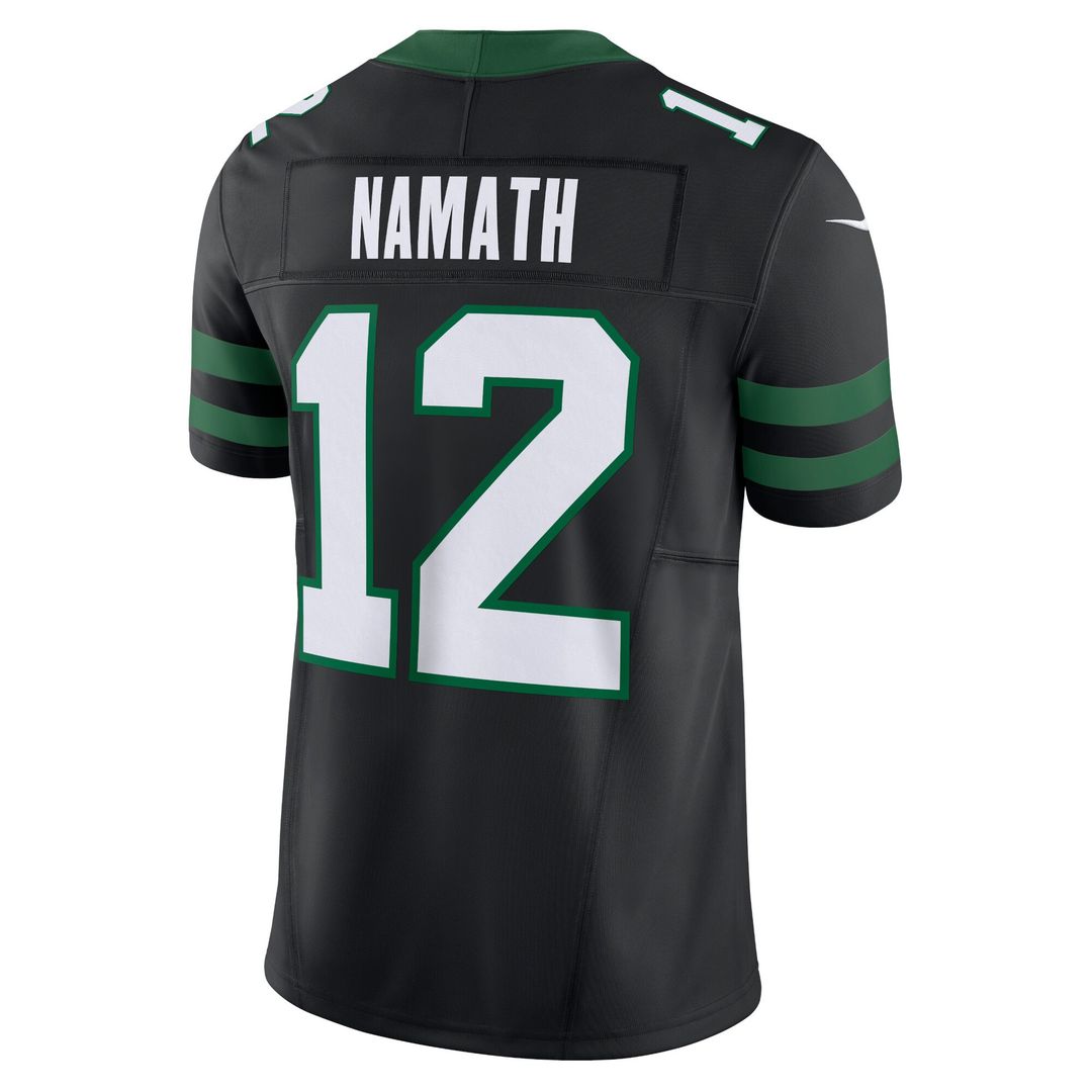 Joe Namath New York Jets Nike Alternate Vapor F.U.S.E. Limited Jersey - Legacy Black Official NFL Team Apparel Football Fan Gear
