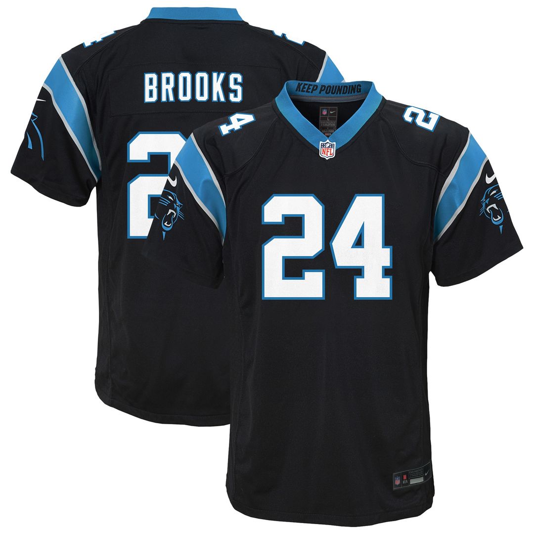 Jonathon Brooks Carolina Panthers Nike Youth Game Jersey - Black Official NFL Team Apparel Football Fan Gear