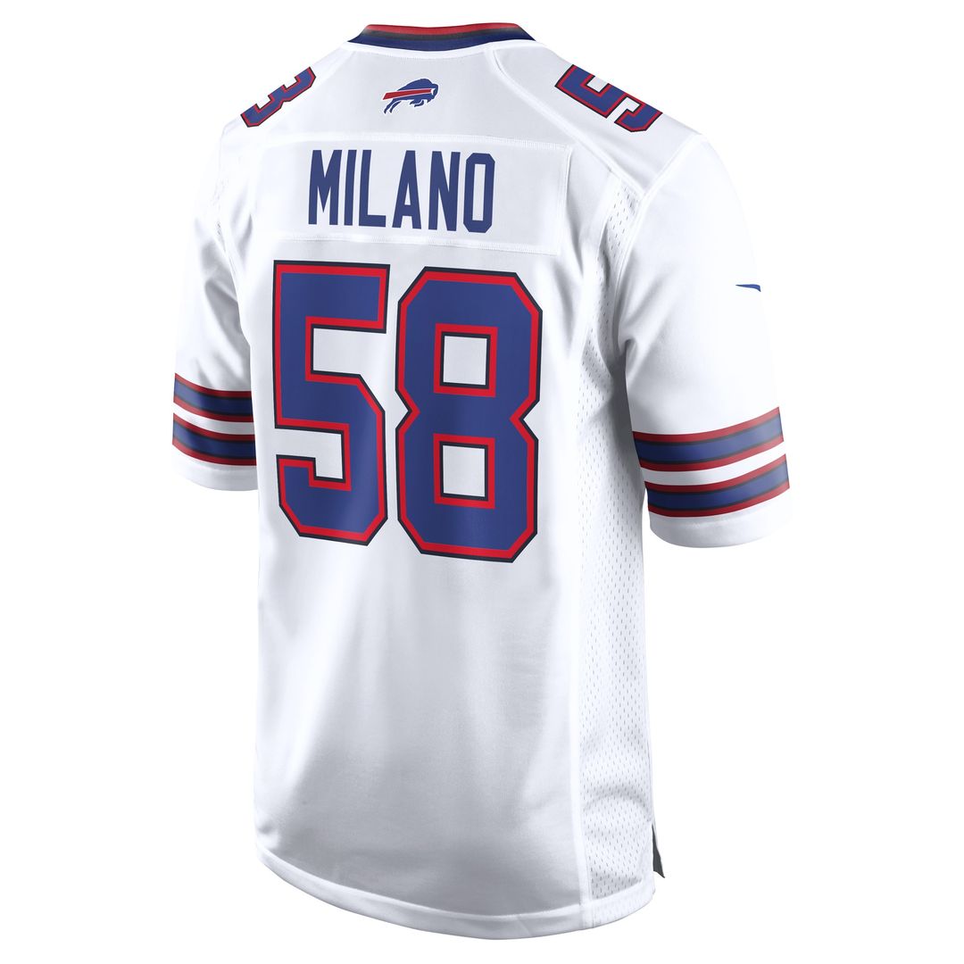 Matt Milano Buffalo Bills Nike Away Game Player Jersey - White Official NFL Team Apparel Football Fan Gear