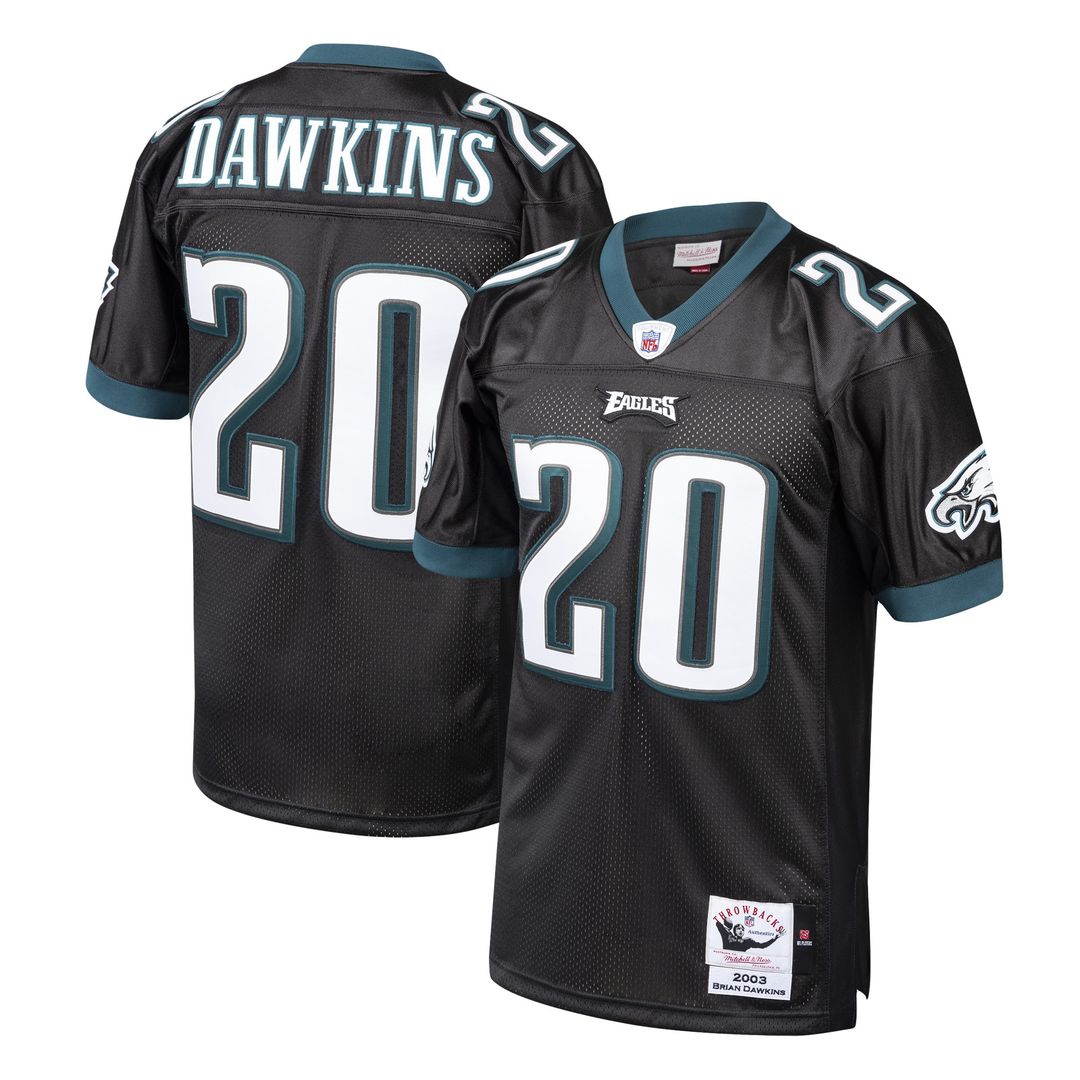 Brian Dawkins Philadelphia Eagles 2003 Mitchell & Ness Authentic Throwback Retired Player Jersey - Black Official NFL Team Apparel Football Fan Gear