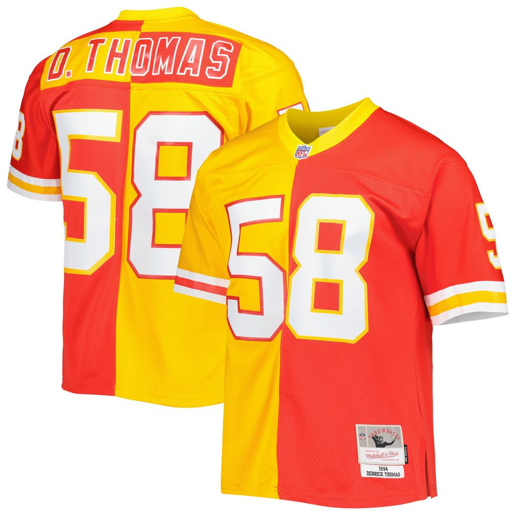 Derrick Thomas Kansas City Chiefs Mitchell & Ness 1994 Split Legacy Replica Jersey - Red/Gold Official NFL Team Apparel Football Fan Gear
