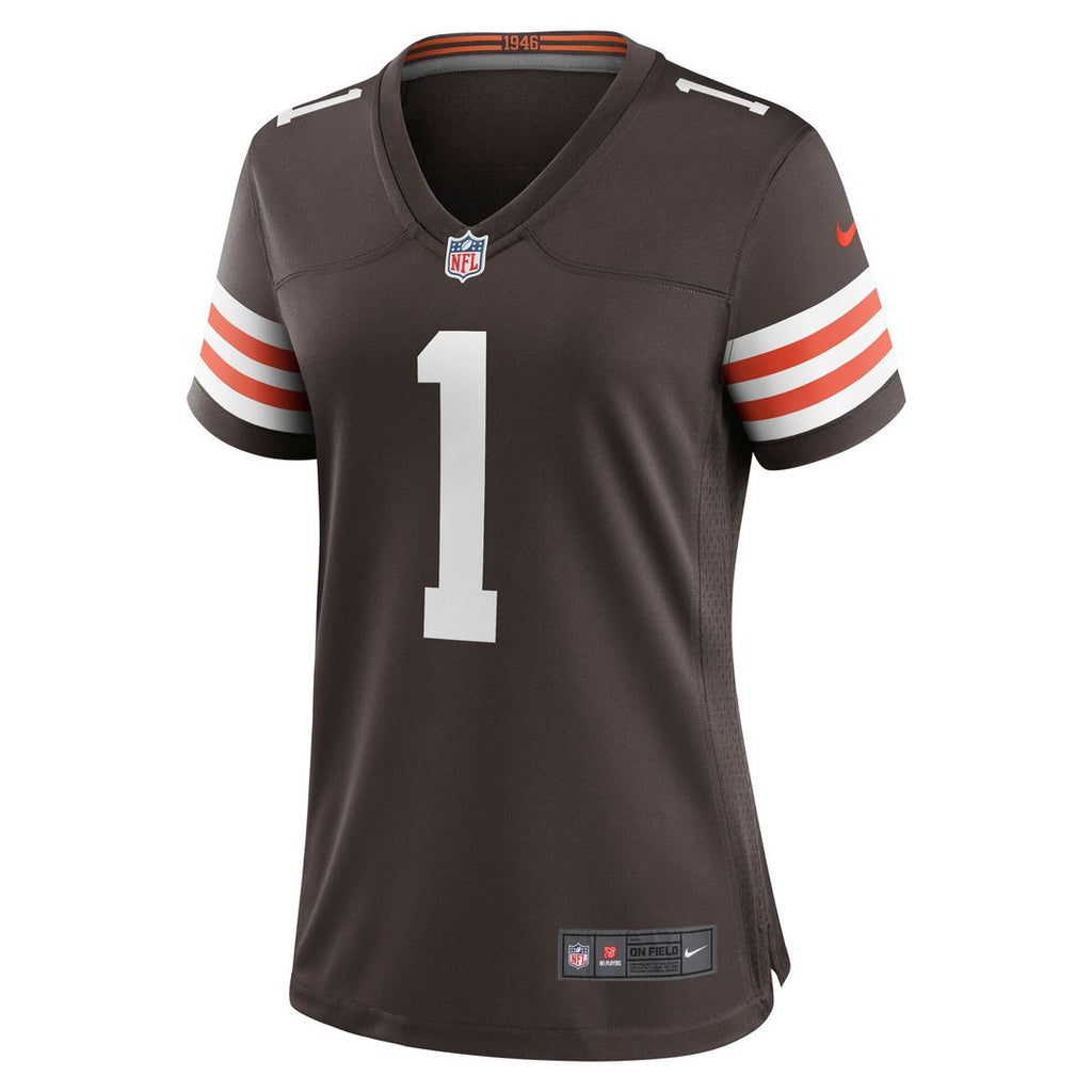 Number 1 Mom Cleveland Browns Nike Women's Game Jersey - Brown Official NFL Team Apparel Football Fan Gear