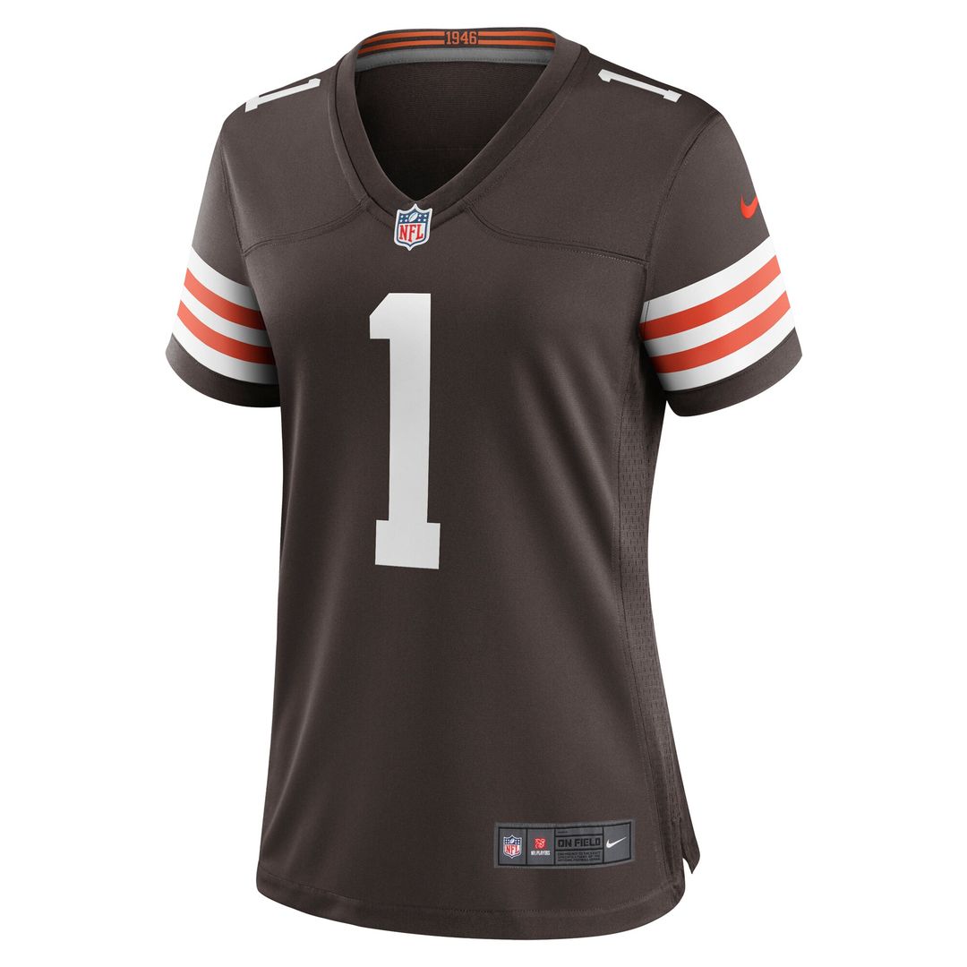Number 1 Mom Cleveland Browns Nike Women's Game Jersey - Brown Official NFL Team Apparel Football Fan Gear