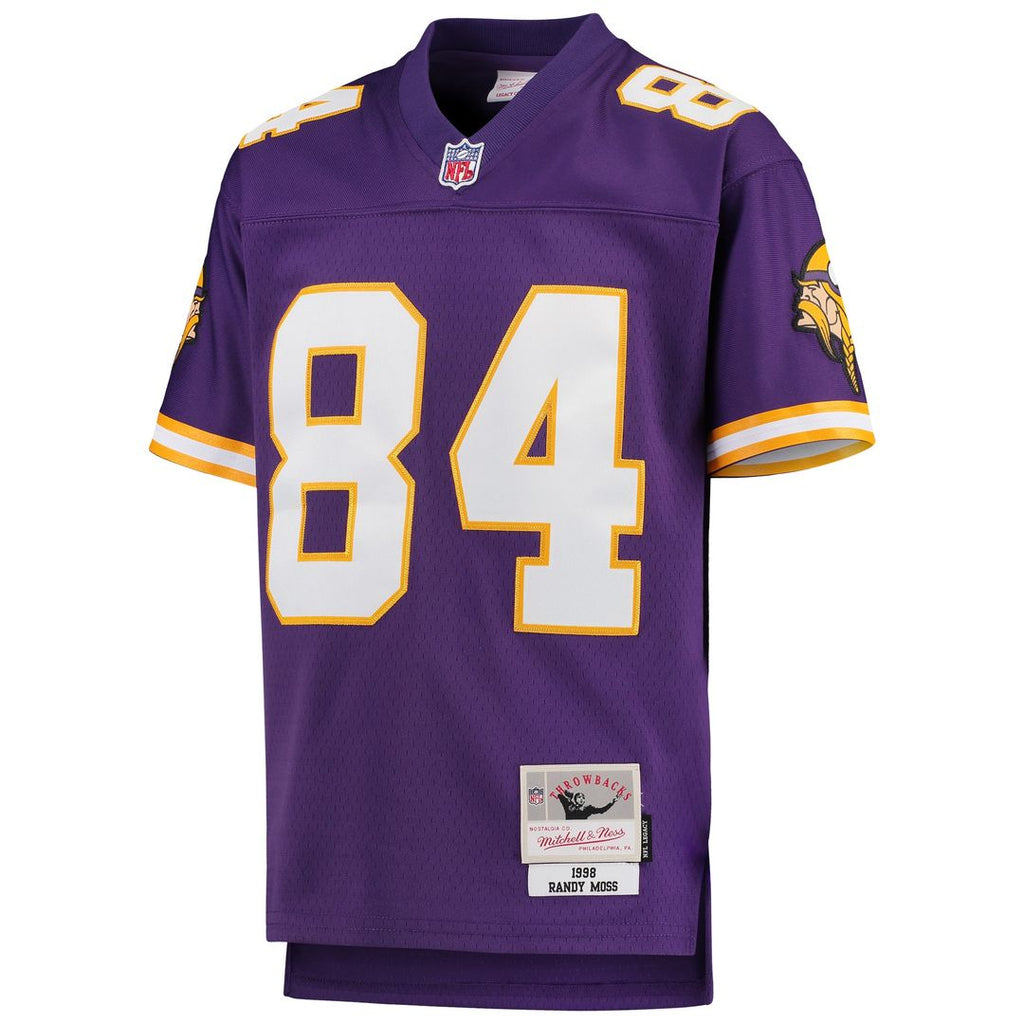 Randy Moss Minnesota Vikings Mitchell & Ness Youth 1998 Legacy Retired Player Jersey - Purple Official NFL Team Apparel Football Fan Gear