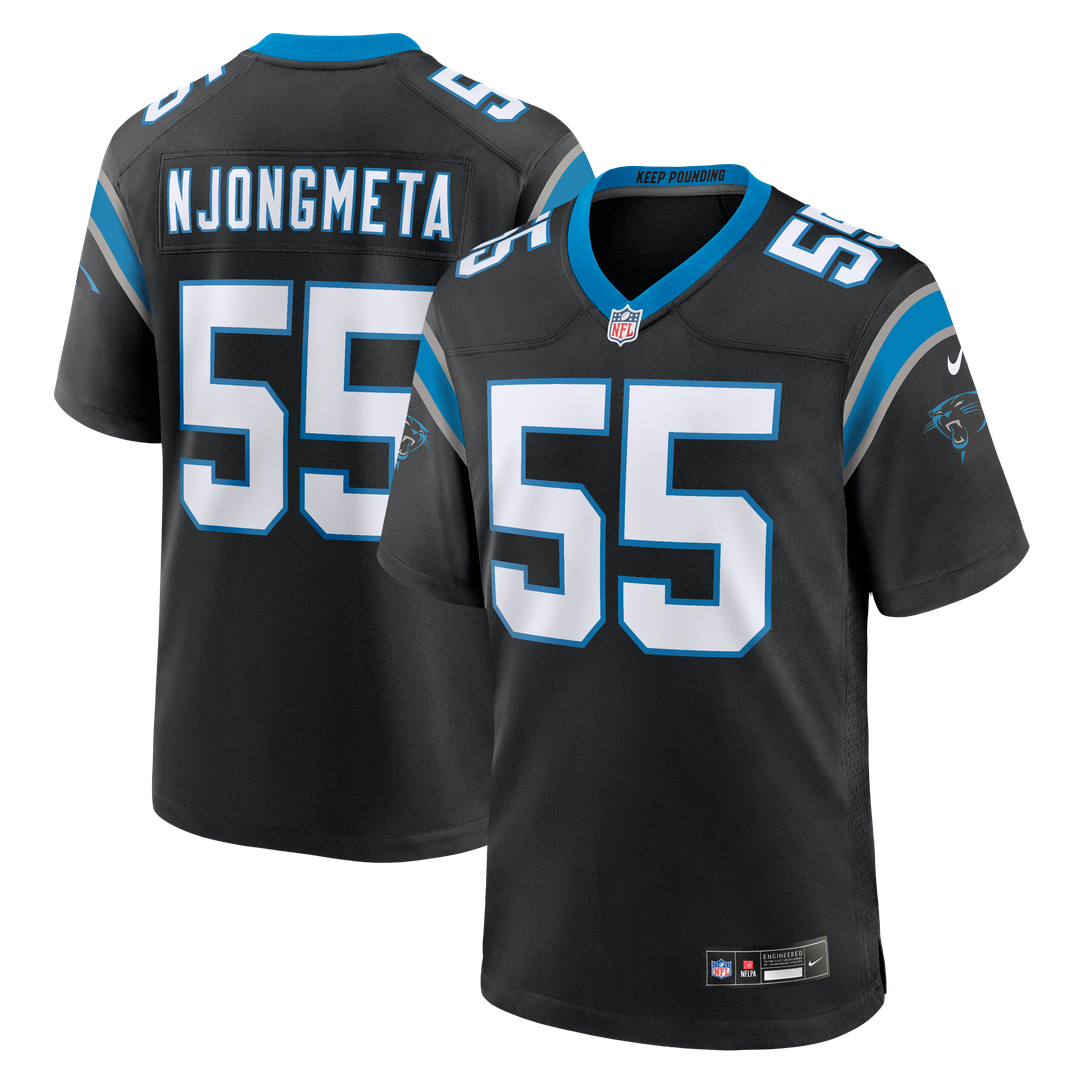Maema Njongmeta Carolina Panthers Nike Team Game Jersey - Black Official NFL Team Apparel Football Fan Gear