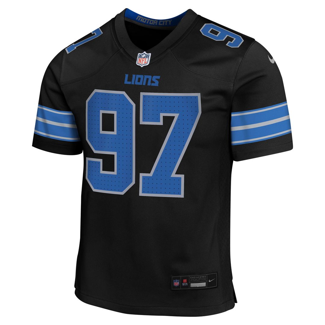 Aidan Hutchinson Detroit Lions Nike Youth Game Jersey - Black Official NFL Team Apparel Football Fan Gear
