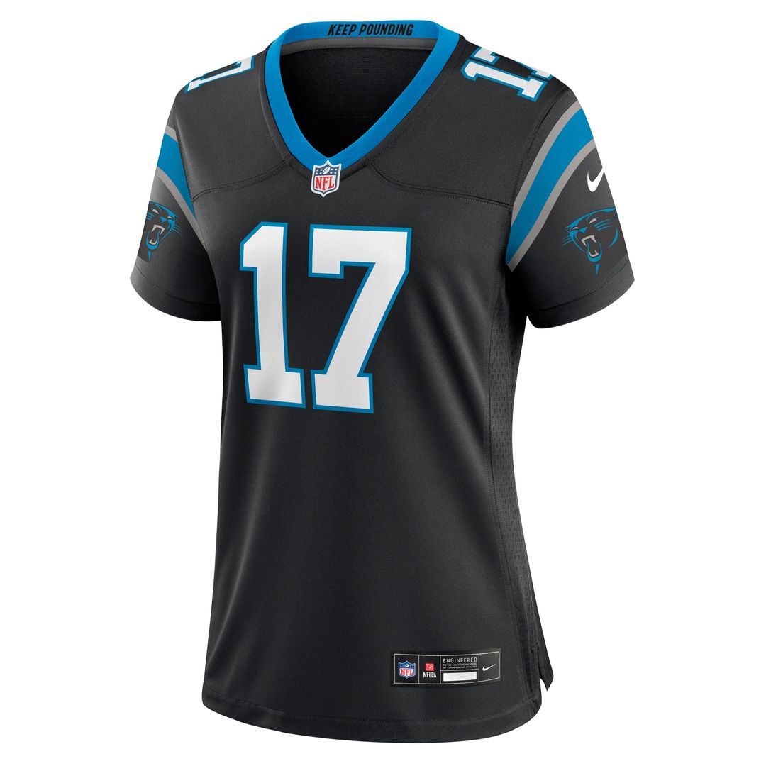 Xavier Legette Carolina Panthers Nike Women's Game Jersey - Black Official NFL Team Apparel Football Fan Gear