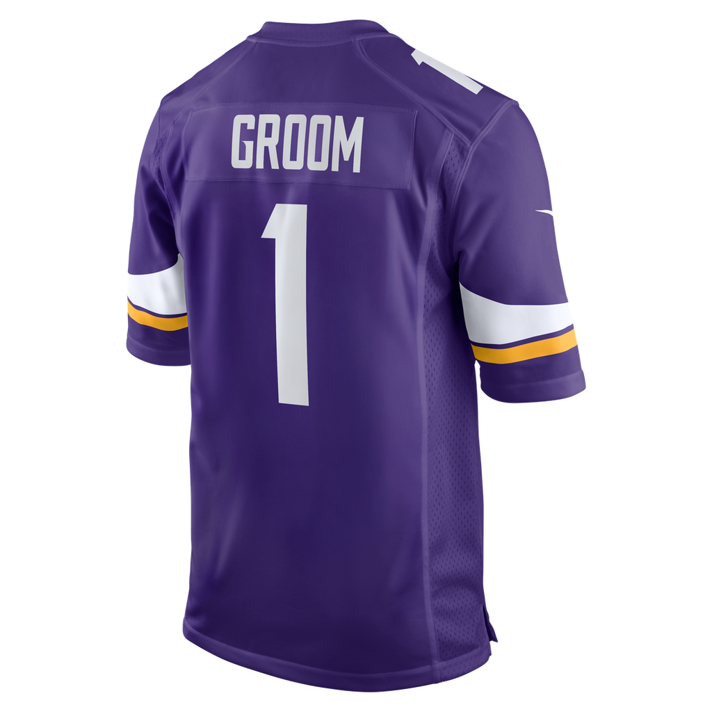 Number 1 Groom Minnesota Vikings Nike Game Jersey - Purple Official NFL Team Apparel Football Fan Gear