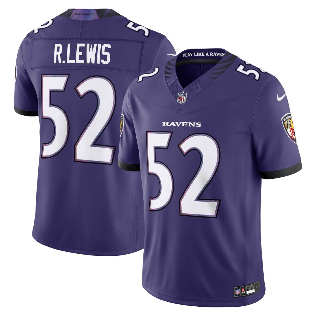 Ray Lewis Baltimore Ravens Nike Vapor F.U.S.E. Stitched Retired Limited Jersey - Purple Official NFL Team Apparel Football Fan Gear
