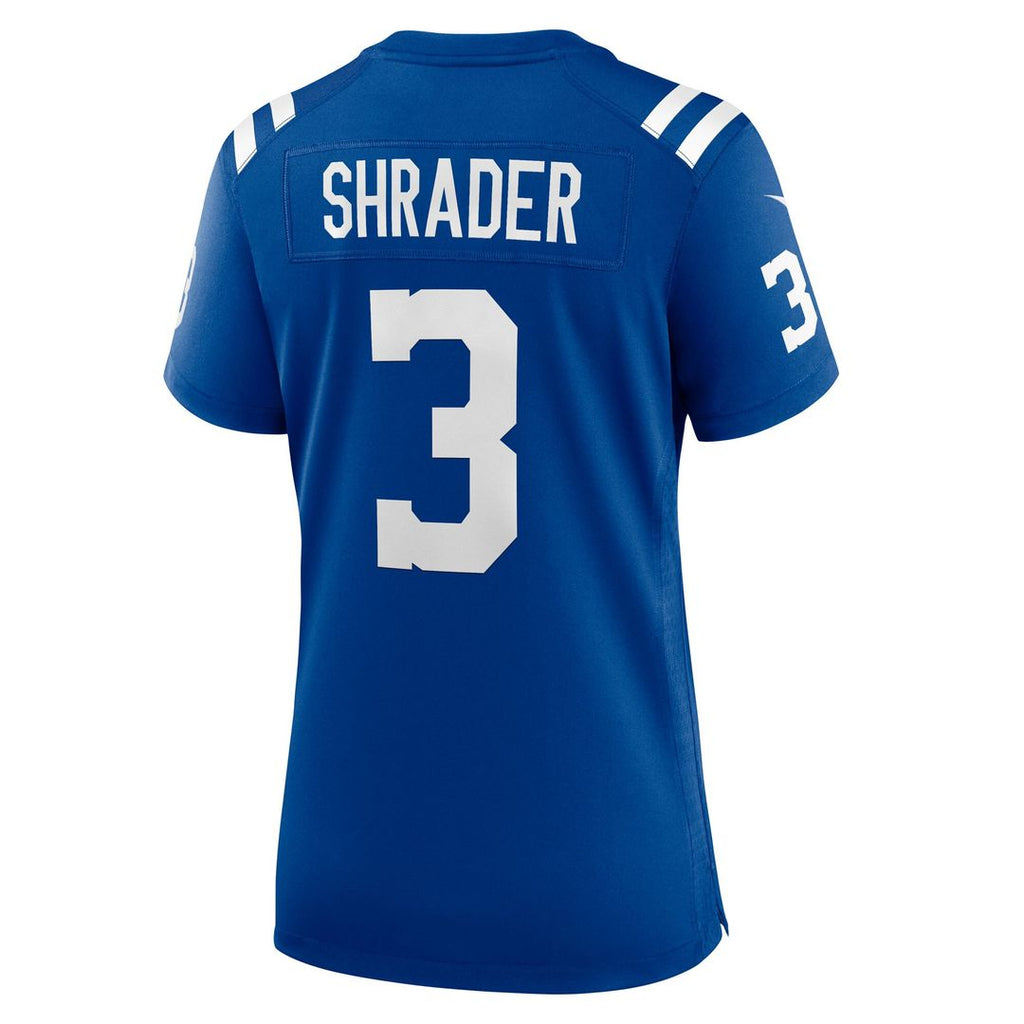 Spencer Shrader Indianapolis Colts Nike Women's Team Game Jersey - Royal Official NFL Team Apparel Football Fan Gear