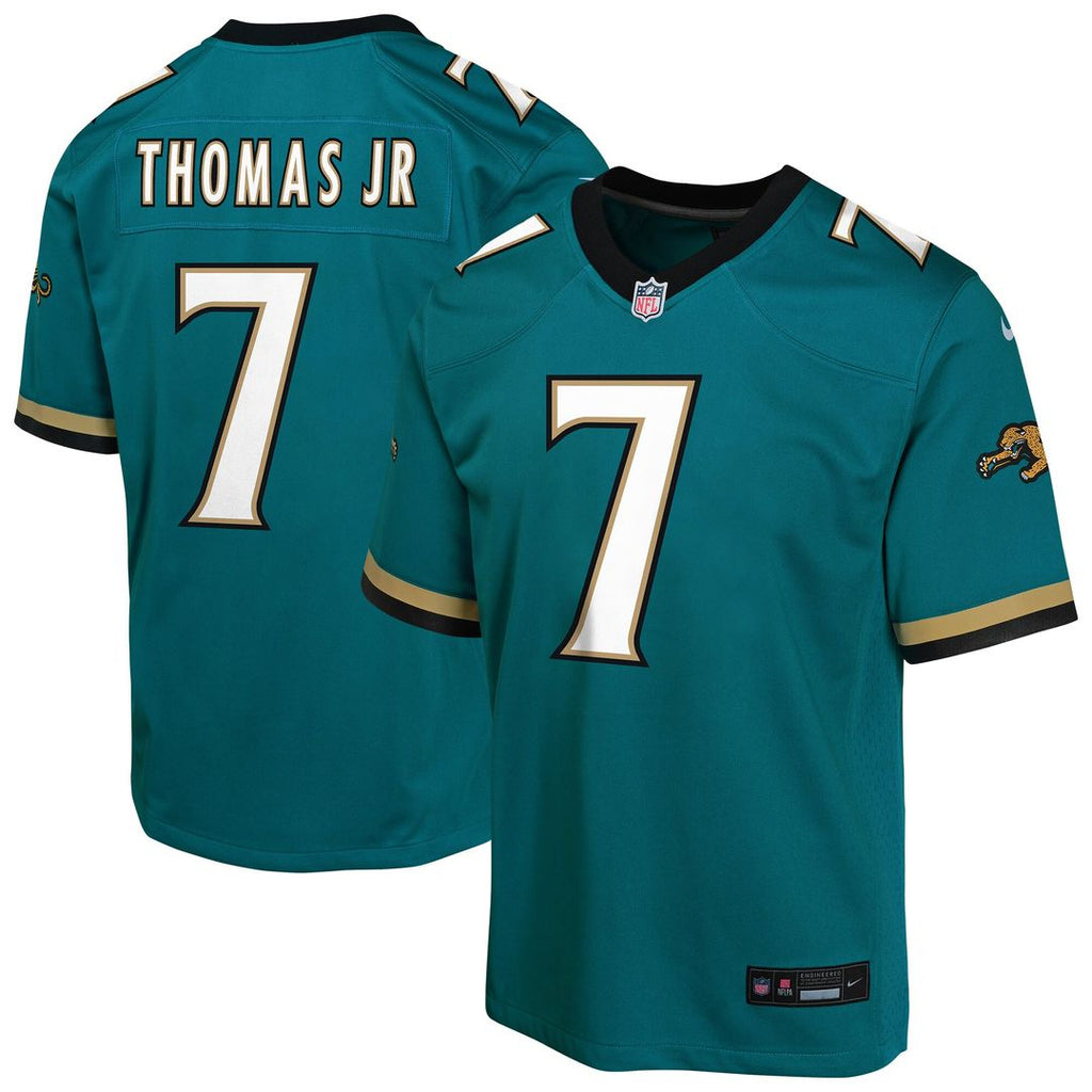 Brian Thomas Jr. Jacksonville Jaguars Nike Youth Alternate 2 Prowler Throwback Game Jersey - Teal Official NFL Team Apparel Football Fan Gear