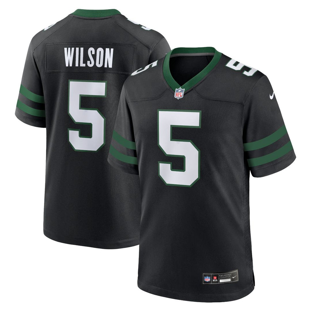 Garrett Wilson New York Jets Nike Alternate Game Jersey - Legacy Black Official NFL Team Apparel Football Fan Gear