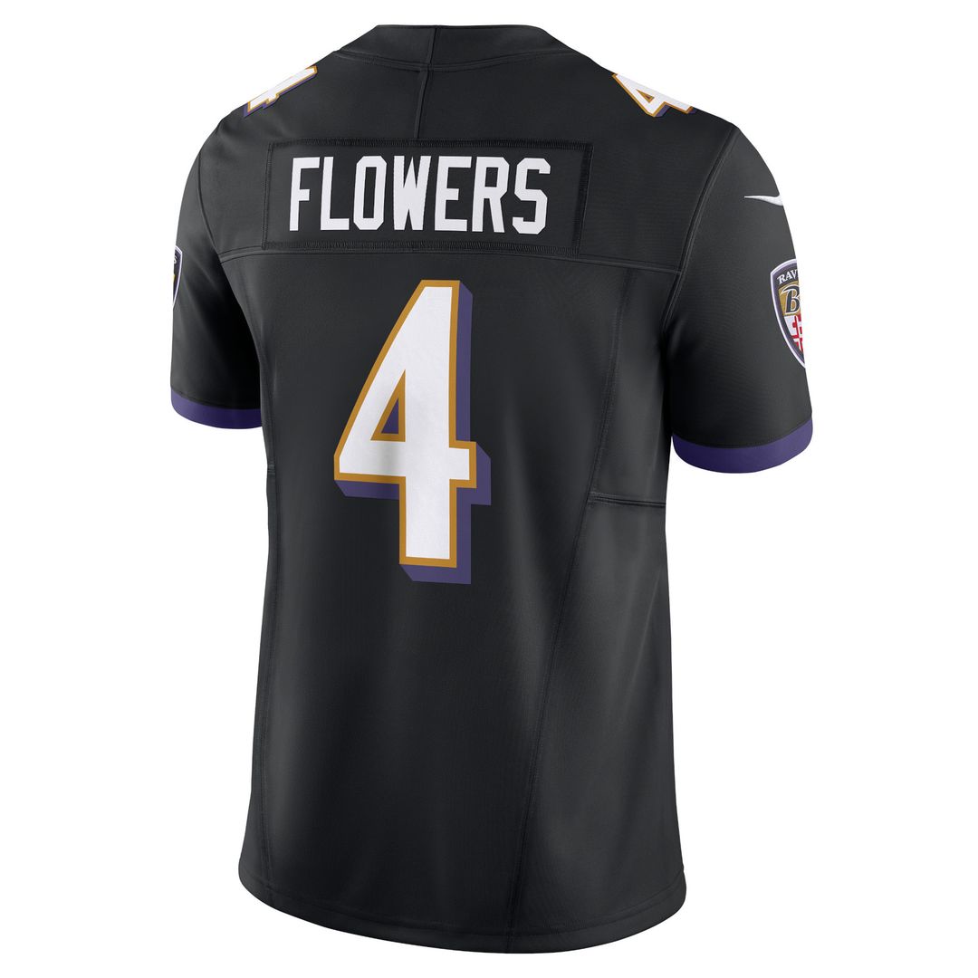 Zay Flowers Baltimore Ravens Nike Alternate Vapor F.U.S.E. Limited Jersey - Black Official NFL Team Apparel Football Fan Gear