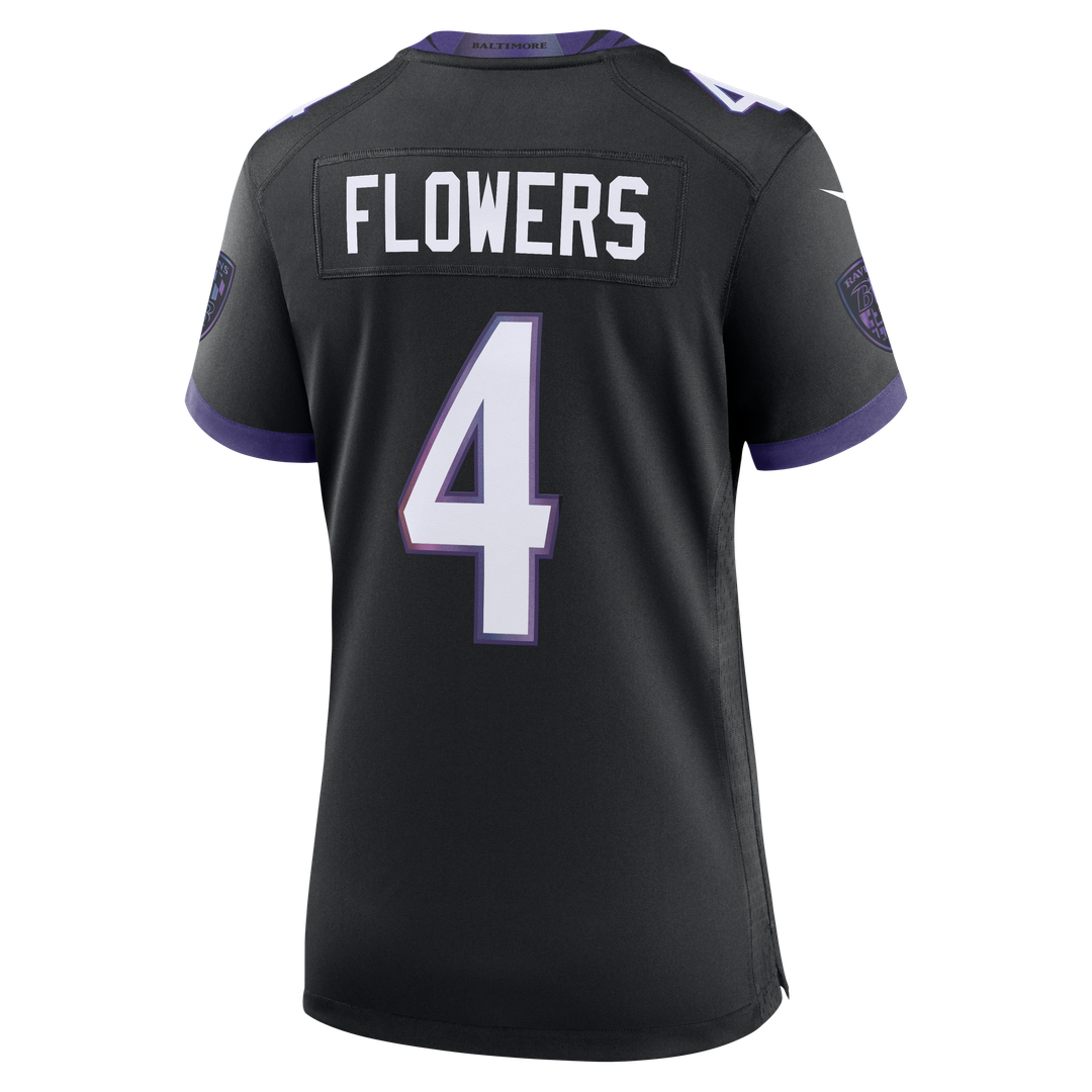 Zay Flowers Baltimore Ravens Nike Women's Alternate Game Jersey - Black Official NFL Team Apparel Football Fan Gear
