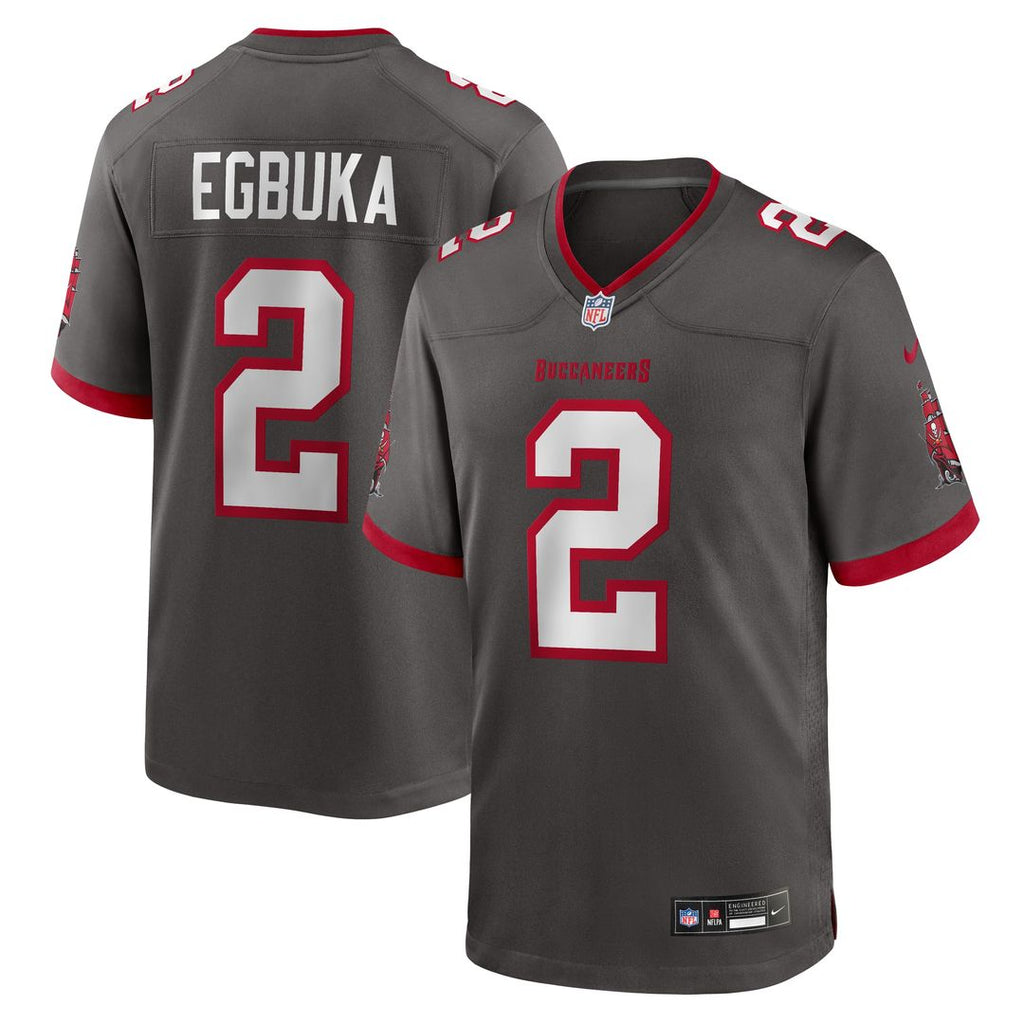 Emeka Egbuka Tampa Bay Buccaneers Nike Alternate Game Player Jersey - Pewter Official NFL Team Apparel Football Fan Gear