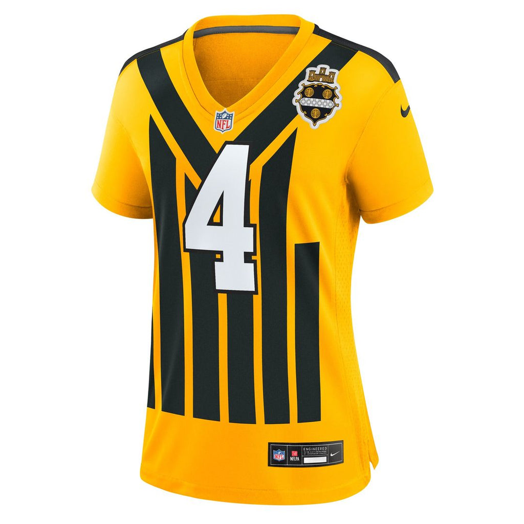 DK Metcalf Pittsburgh Steelers Nike Women's Alternate 1933 Throwback Game Jersey - Gold Official NFL Team Apparel Football Fan Gear