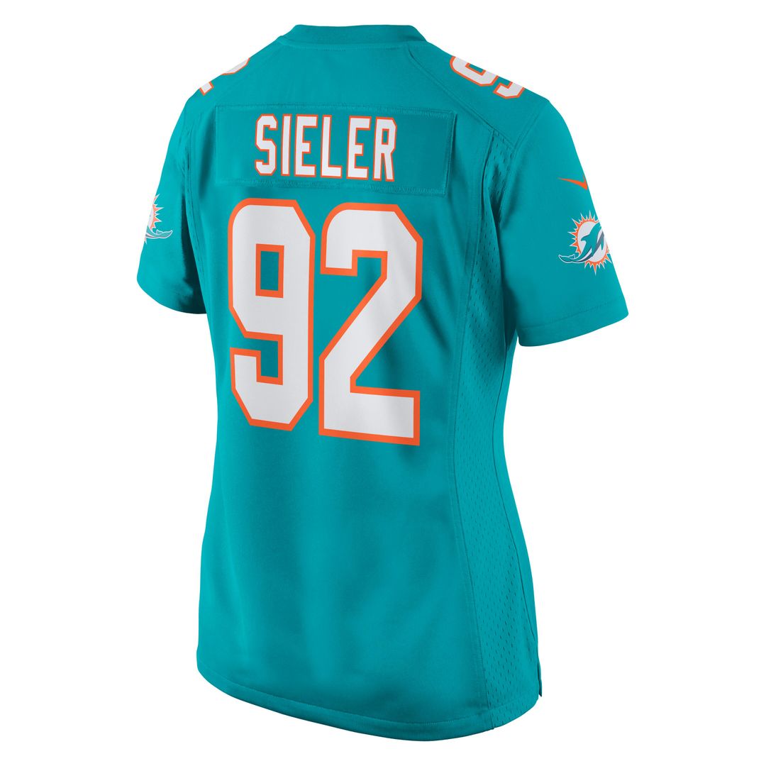 Zach Sieler Miami Dolphins Nike Women's Game Jersey - Aqua Official NFL Team Apparel Football Fan Gear